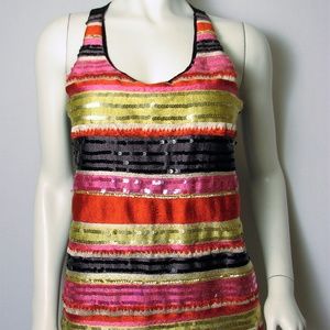 NATORIous NATORI Sequin Beaded Top XS (62023)